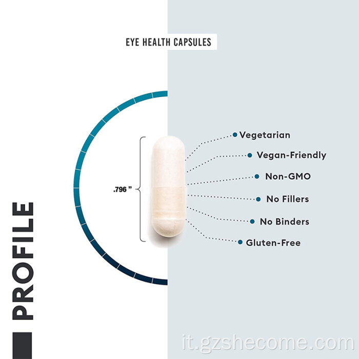 Le vitamine per la salute degli occhi della luteina supportano capsule di deformazione oculare